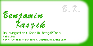 benjamin kaszik business card